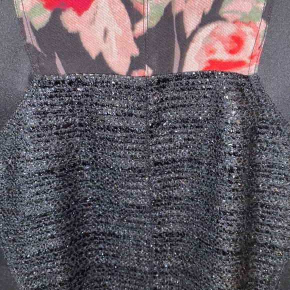 RACHEL RACHEL ROY Floral Print Sleeveless Mixed Media Knee Length Sheath Dress 2 - Picture 6 of 10